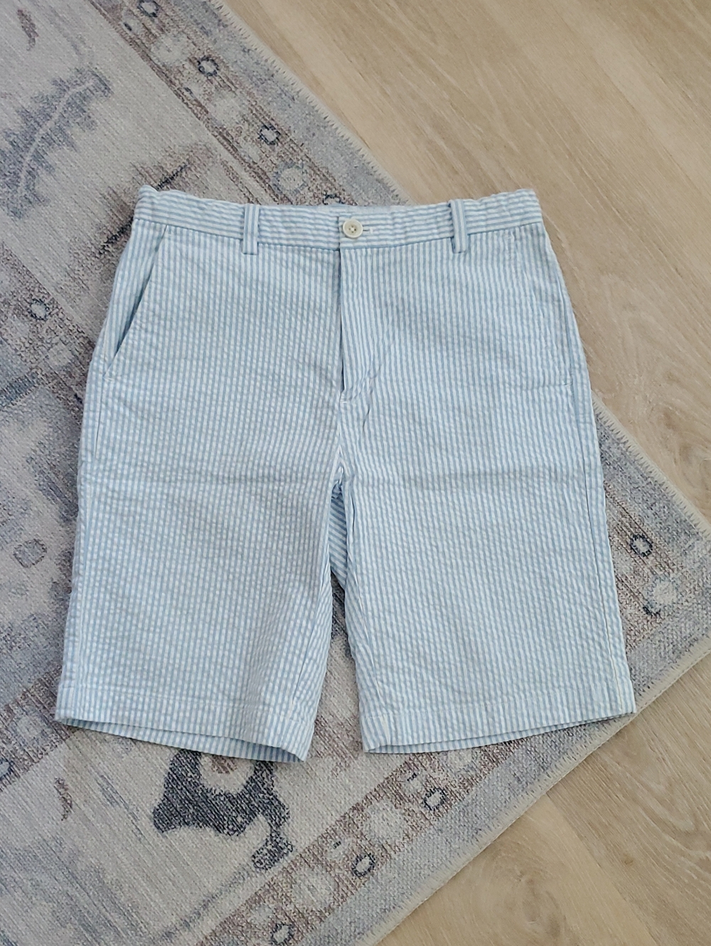 Vineyard Vines Teen Boys Blue Seersucker Shorts Adjustable Waist Sz16